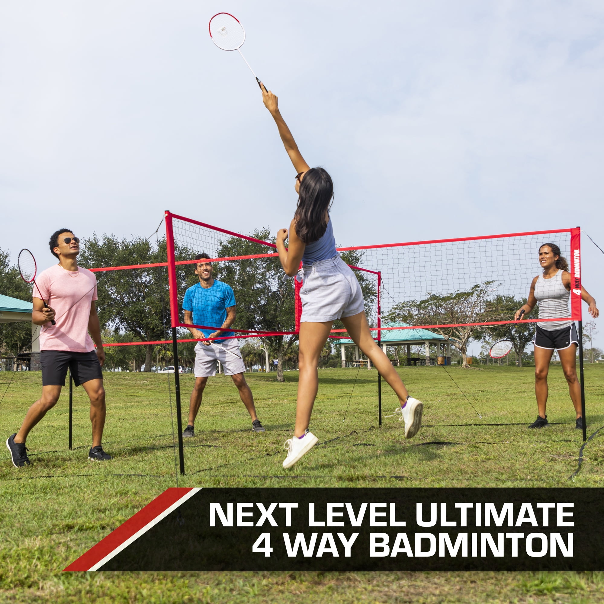 EastPoint Sports 14' x 14' 4-Way Badminton Net Set