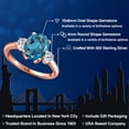 thumbnail image 2 of Gem Stone King 3.66 Ct Oval London Blue Topaz White Topaz 18K Rose Gold Plated Silver Ring, 2 of 6
