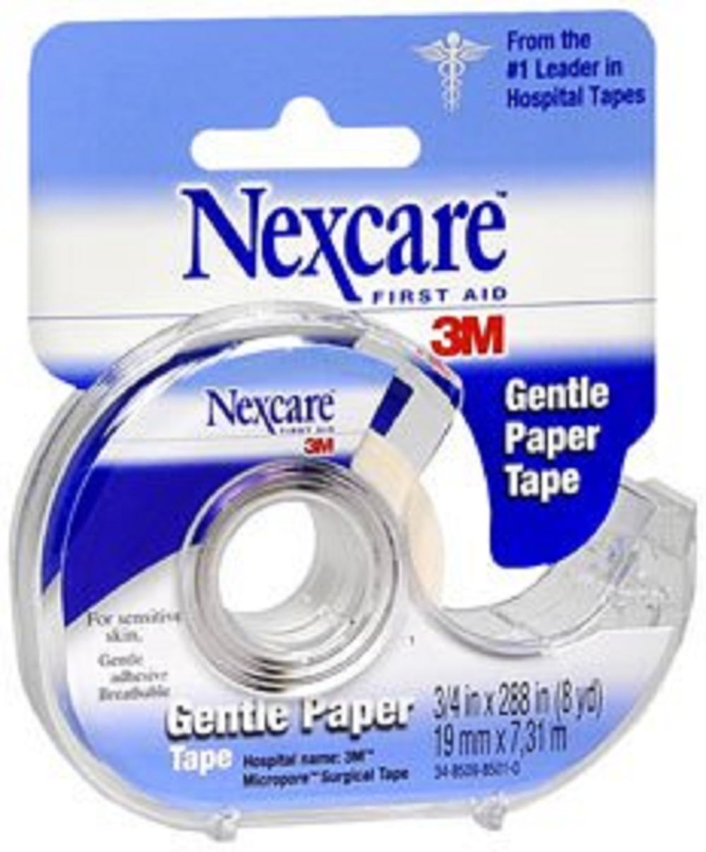 Nexcare Medical Tape with Dispenser Nexcare Skin Friendly Paper 3/4 Inch X 8 Yard White