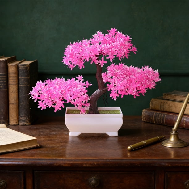 Flores de simulación de decoración para macetas artificiales de plástico 7,5 pulgadas – maceta con peso, tallos moldeables, arreglo floral sintético sin mantenimiento para oficina en casa