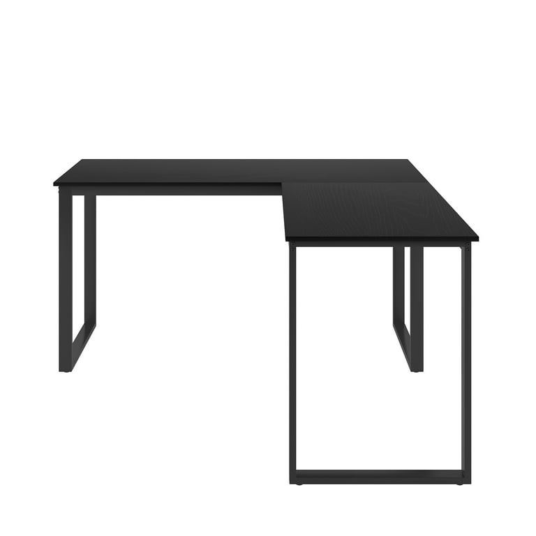 Home Office Computer Desk, Reversible Modern Writing Gaming Work Desk, L  Shaped Game Desk, Steel Frame and Thickened Desktop, 58L x 58W x 30H