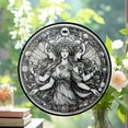 thumbnail image 2 of Hekate Stained Glass SunCatcher Triple Goddess Hecate Window Hanging Protection Charm Hekate Home Decoration Gift New Home Gifts Triple Moon, Stained Glass Ornament 2025, Holiday, 2 of 6