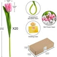 thumbnail image 2 of 10pcs Pink Tulips Artificial Flowers, Fake Tulips for Mother's Day, Real Touch 14" PU Faux Tulips for Easter Decor Valentine’s Day Gifts in Spring Home Table Kitchen Office Wedding Decoration, 2 of 5