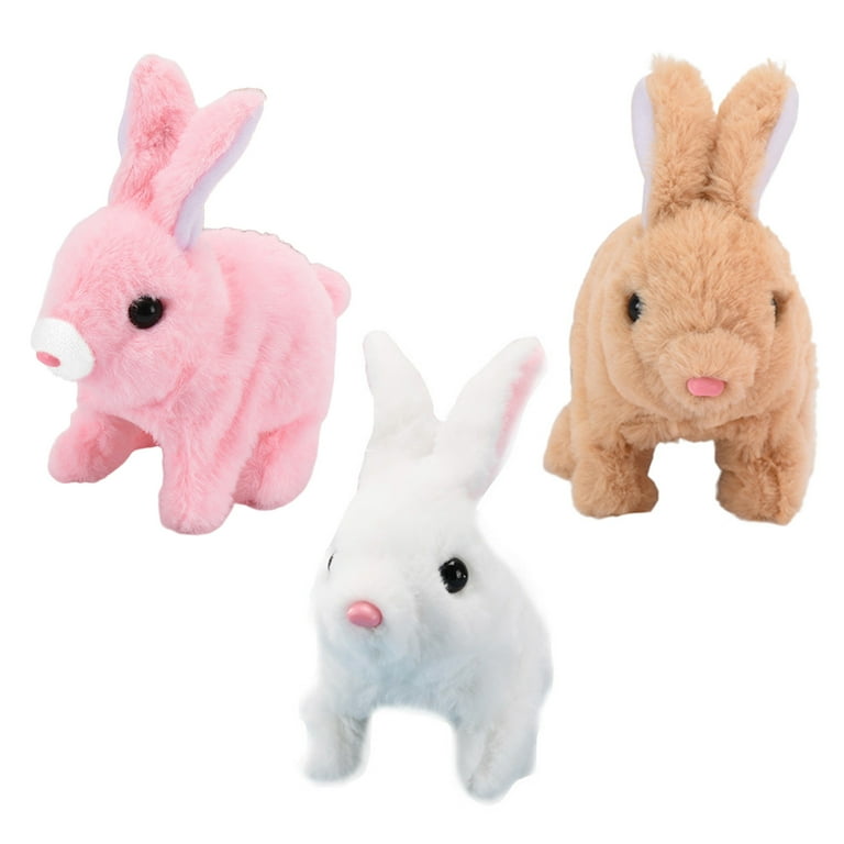 Battery Operated Jumping Bunny Mechanical Toy Luminous Flashing Toy Rabbit  Puzzle Toy for Kids Early Education Toy Blue 