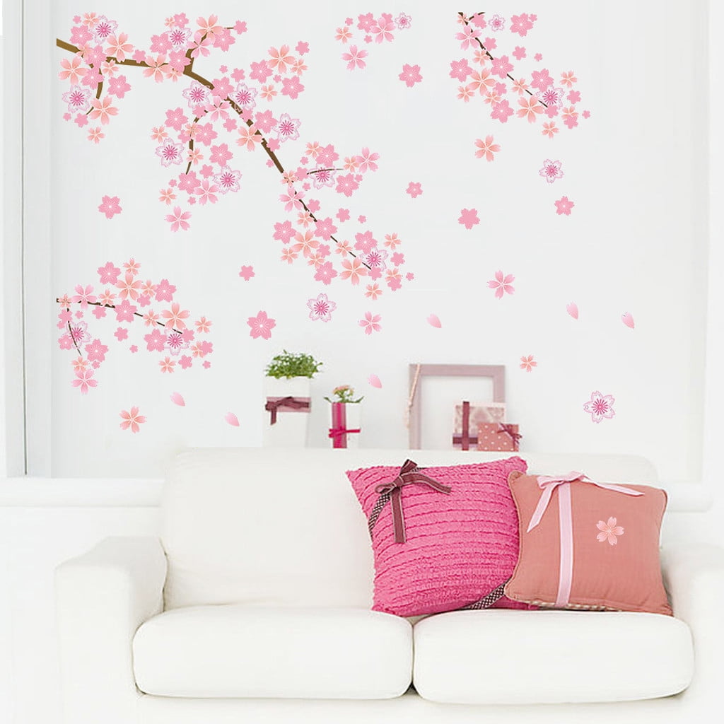 Blossom Flower Sticker Window Door Windscreen Laptop Wall Vinyl Home Wall Decal 