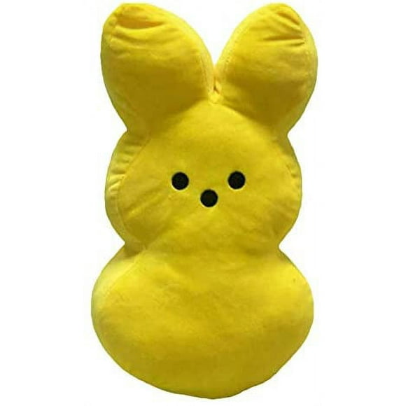 Easter Bunny Peep Stuffed Animal, Cute Cartoon Bunny Plush Easter Decoration ,Yellow