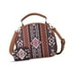 thumbnail image 5 of Bolso de mano con estampado bohemio para mujer, bolso de hombro de lona para fiestas, oficinas y compras. Café, 5 of 9