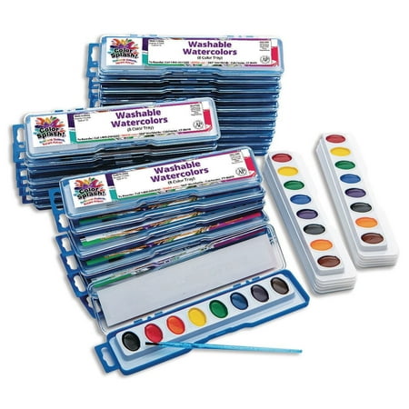 UPC: 0840614116236 | S&S Worldwide Color Splash! Watercolor Mega Pack  8-Color Trays  Includes 24 Paint Trays w/ Brushes plus 12 Refills. Great For All Watercolor Painting  Perfect For Groups of Kids or Adults Pack of 36