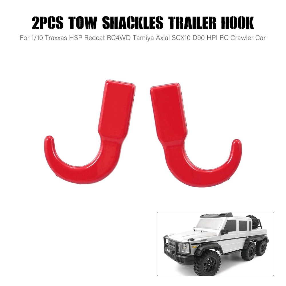 Jack-Store Aluminum Trailer Hook,Tow Hook for 1/10 D90 RC Crawler Car Rear Bumper Silver 