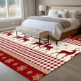 thumbnail image 4 of 5'x8' Area Rugs, Red Christmas Indoor Outdoor Area Rug for Living Room Bedroom, Xmas Elk Snowflake Red Plaid Washable Bathroom Rugs Kitchen Floor Carpet Mats Home Decor Aesthetic, 4 of 8