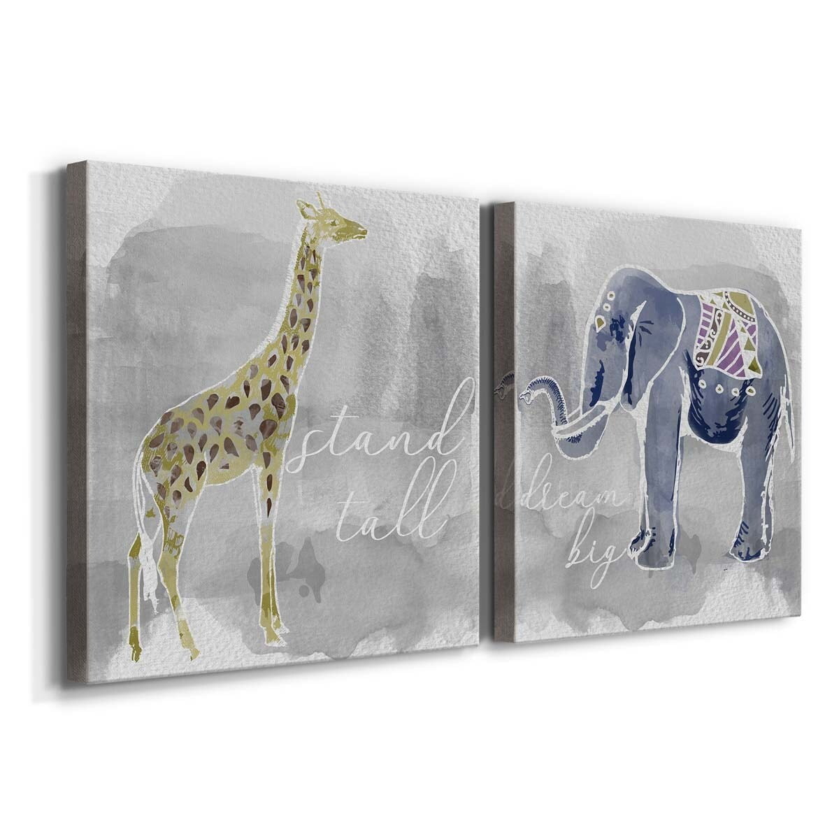 Boho Bouquet I - Premium Gallery Wrapped Canvas - Ready to Hang Set of 2 - 32 x 32 Each