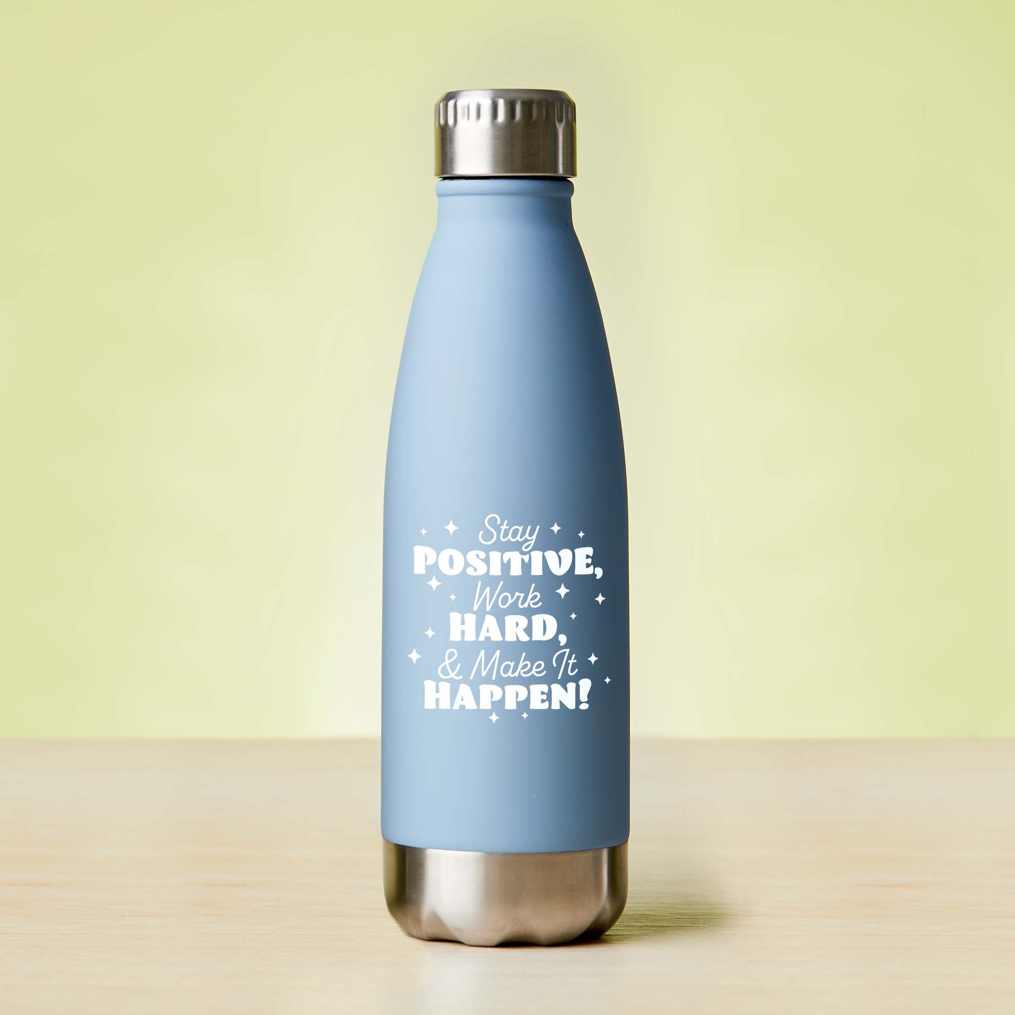 16 oz Modern Stainless Steel Water Bottle with Smooth Rubberized