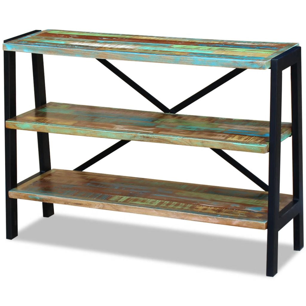 Kepooman Home Rectangle Reclaimed Wood Sideboard Console Table with 3 Shelves, Multi-color Kepooman Home Rectangle Reclaimed Wood Sideboard Console Table with 3 Shelves, Multi-color