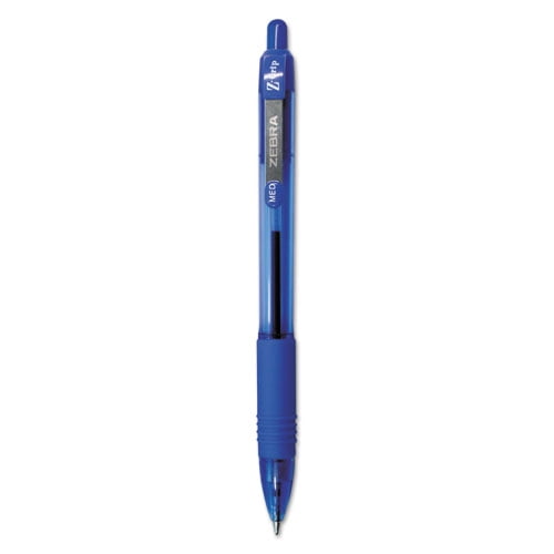 "Z-Grip Ballpoint Pen, Retractable, Medium 1 Mm, Blue Ink, Clear Barrel, 24/pack | Bundle of 2 Packs"