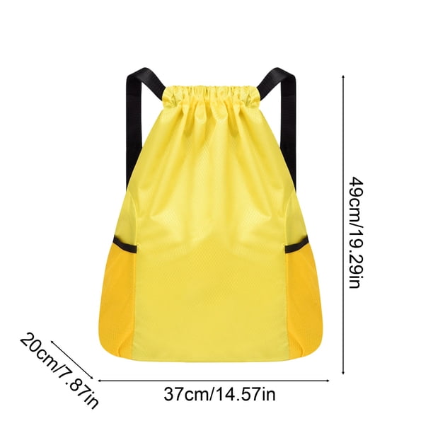 Sac à Dos à Cordon Léger 47x32 Cm – Toile Oxford Imperméable – Pour Sport, Piscine, Voyage – Noir, Bleu, Rose, Bleu Marine