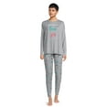 Jaclyn Women's Holiday Long Sleeve TShirt and Joggers Pajama Set, 2