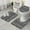 Black Geometric Striped, variant on Black Geometric Diamond Pattern Bathroom Rugs Sets 3 Piece,Toilet Cover Set,Absorbent Non Slip Bathroom Mats Sets with U-Shaped Contour Rug Toilet Rug Set
