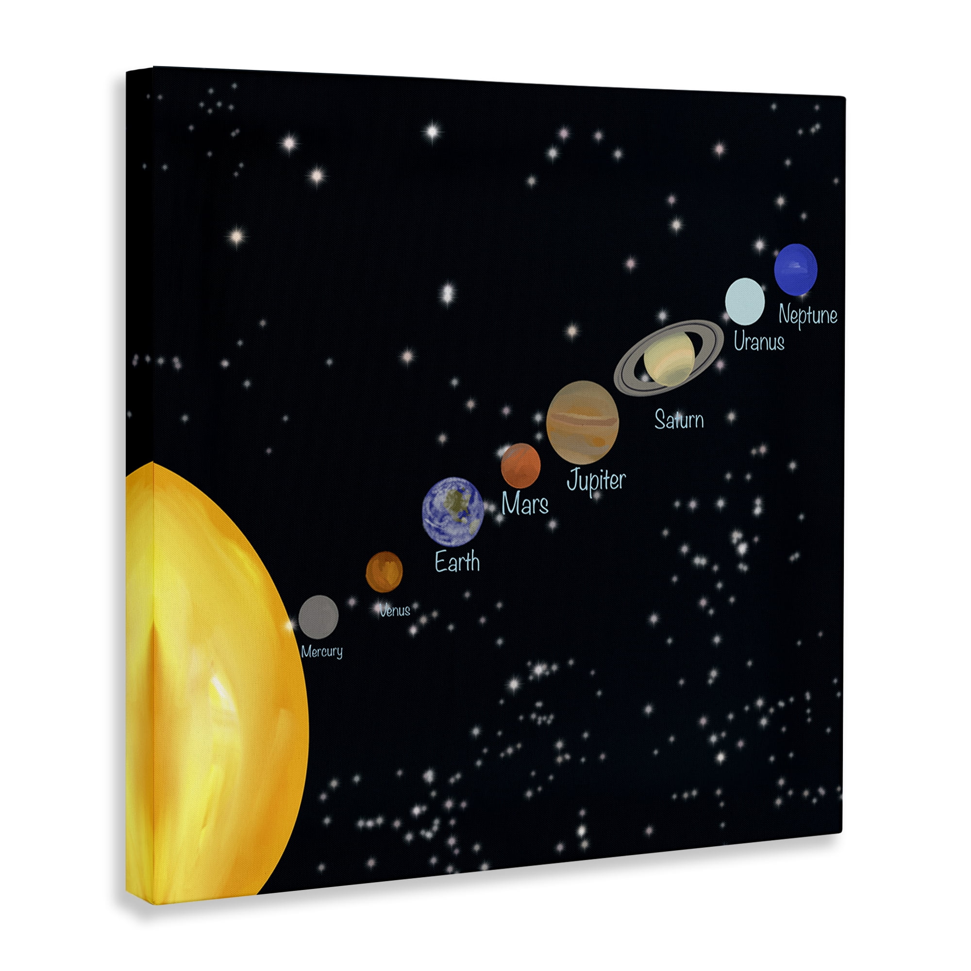 Stupell Industries Solar System Planets Astrology & Stars Painting Wrapped Canvas Art Print Wall Art, 24 x 24