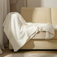 thumbnail image 4 of Openpig Couverture Jetée Tricotée pour Adultes, Couverture d'Automne Douce et Chaude, Respirante et Duveteuse pour Canapé, Sofa, Lit, Couverture Tricotée Réversible Confortable et Moelleuse pour Toutes les Saisons (63x51 Pouces), 4 of 6