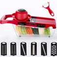 thumbnail image 1 of TIMIFIS Kitchen Gadgets 5in1 Vegetable Cutter Peeler S licer Food Tray V eggie O nion Chopper Shredder, 1 of 7