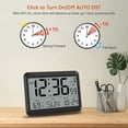 thumbnail image 5 of Atomic Digital Wall Clock Battery Operated, Self-Setting, Large Display with Temperature, Date, Day of The Week, Silent Wall Mount Digital Clock, 4 Time Zones, DST, 5 of 7