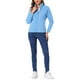 thumbnail image 2 of Chaqueta de forro polar con cremallera completa INSPIRE CHIC para mujer, abrigo de invierno de manga larga y cuello alto, color azul, 2 of 6
