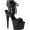 Black Faux Leather/Black Matte, variant on Women's Pleaser Adore 700-14 Lace-Up Ankle-Cuff Platform Sandal