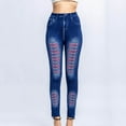 thumbnail image 2 of Women's Denim Print Fake Jeans Look Like Leggings Sexy Stretchy High Waist Slim Skinny Jeggings Tights for Women, 2 of 7