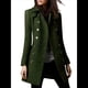 thumbnail image 1 of Abrigo Cruzado de Invierno para Mujer, Elegante Abrigo Tipo Gabardina de Mezcla de Larga con Cuello de Solapa y Botones Verde L, 1 of 6