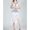 thumbnail image 4 of Sparkly Fringe Art Deco Bead Flapper Gatsby Prom Dresses Dazzling White, 4 of 6
