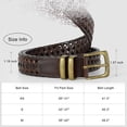 thumbnail image 5 of XIATIAN Men's Braided Leather Belt, Braided Woven Belt for Men Casual Jeans with Solid Strap Single Prong Buckle, 5 of 7