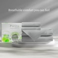 thumbnail image 3 of Purity Home 3-Piece 100% Cotton Percale Bedsheet Set, Twin Light Gray – 400 Thread Count, Cool & Crisp, Breathable, Deep Pocket, 3 of 14