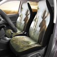 thumbnail image 2 of FMSHPON Set of 2 Car Seat Covers Adult European Moose Elk Bull Forest Track Footprint Universal Auto Front Seats Protector Fits for Car,SUV Sedan,Truck, 2 of 5