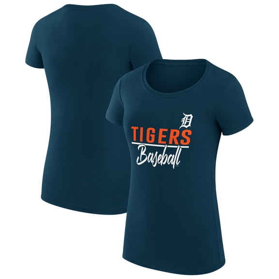 Women's G-III 4Her by Carl Banks Navy Detroit Tigers Team Graphic Fitted T-Shirt