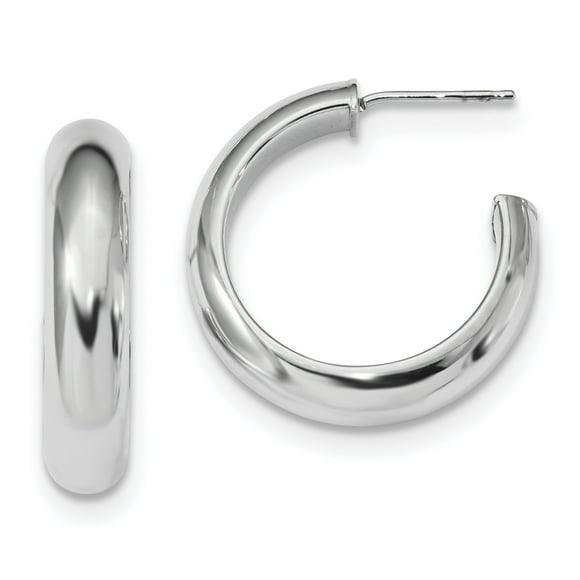 Sterling Silver Rhodium-plated Polished Post Hoops QE13208