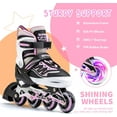 thumbnail image 5 of 2PM SPORTS Cytia Pink Girls Adjustable Illuminating Inline Skates with Light up Wheels, Fun Flashing Beginner Roller Skates for Kids - Pink Medium(13C-3Y US), 5 of 7
