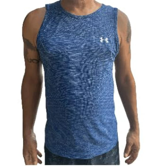 Under Armour Mens' Seamless Sleeveless Fitted Tank, Blue, Medium