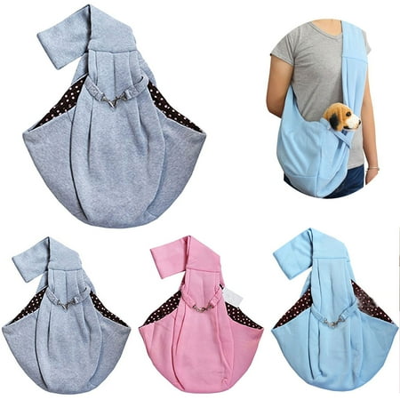 EIMELI Hands-free Reversible Small Dog Cat Sling Carrier Bag Travel Tote Soft Comfortable Puppy Kitty Rabbit Double-sided Pouch Shoulder Carry Tote Handbag Gray
