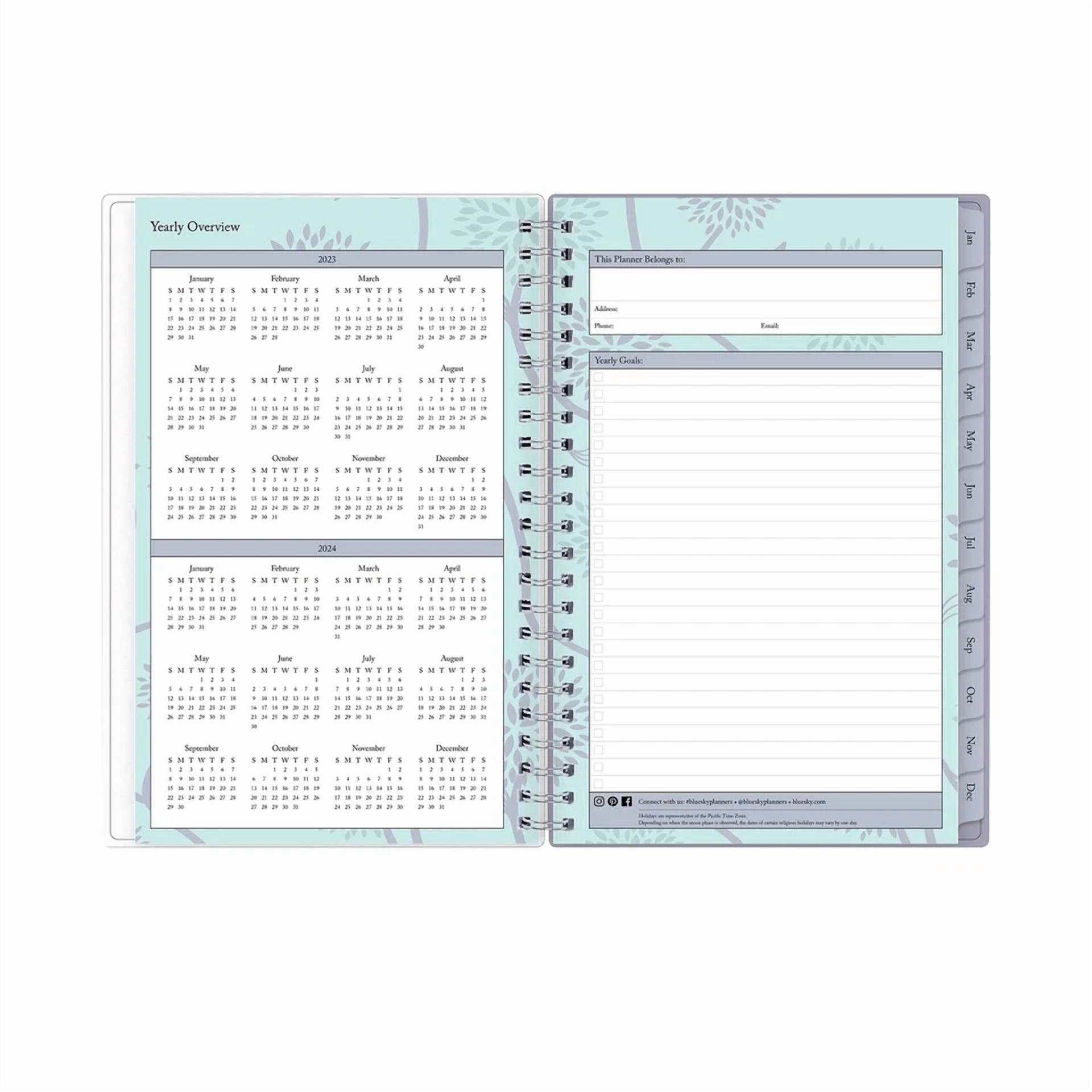 Blue Sky 2023 Weekly And Monthly Planner, January - December, 5" X 8", Froste...