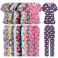 thumbnail image 2 of 2025 Women's Printed V Neck Medical Scrub Top Surgical Breathable Pharmacy Scrubs Uniforms Hospital Nurse Scrubs Sets, 2 of 10