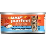 (5 Pack) Iams Purrfect Delights Tempt Me Tuna & Mackerel Dinner Flaked In Sauce