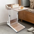 thumbnail image 2 of Loyalheartdy C Shaped End Table Side Table Adjustable-Height Lectern with Wheels for Sofa Table, 2 of 12