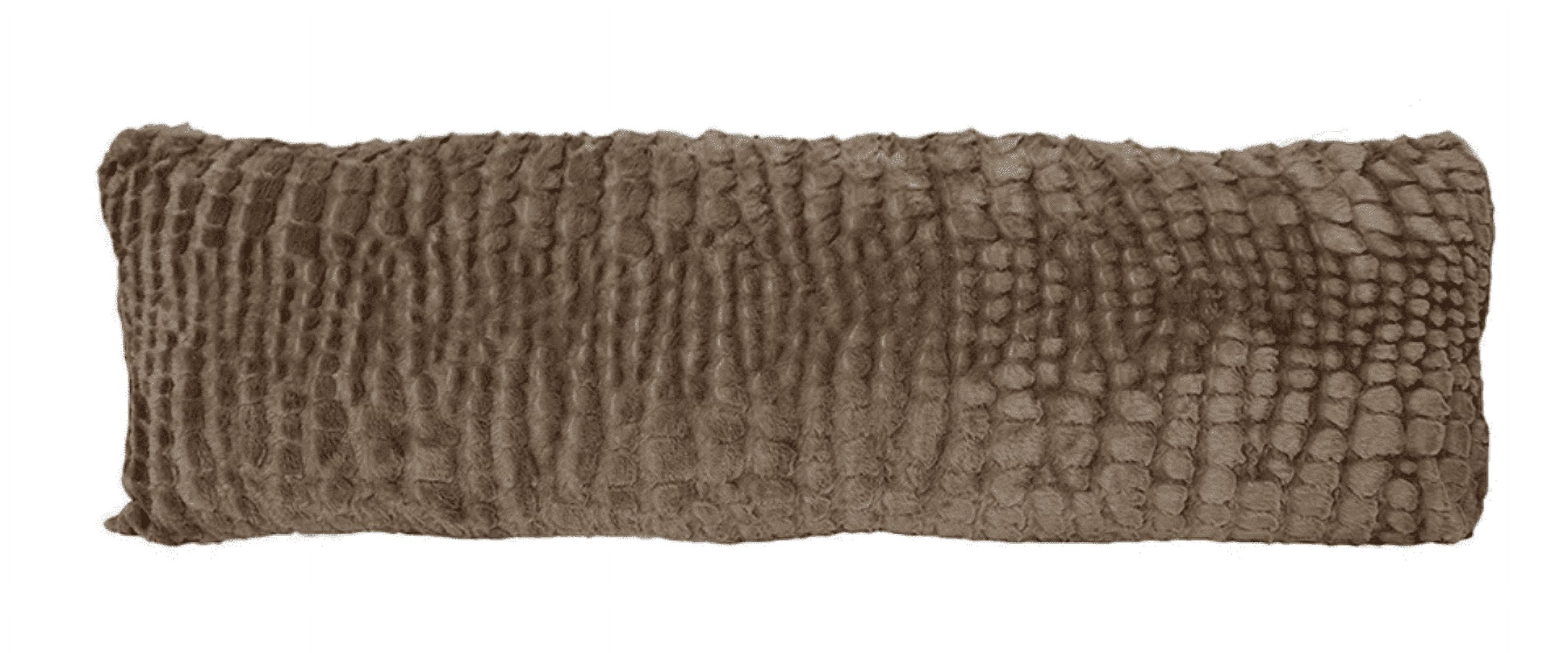 Quality Plush Body Pillow Cover - Fuzzy Pillowcase Covers fit 20" x 60" Brown Color