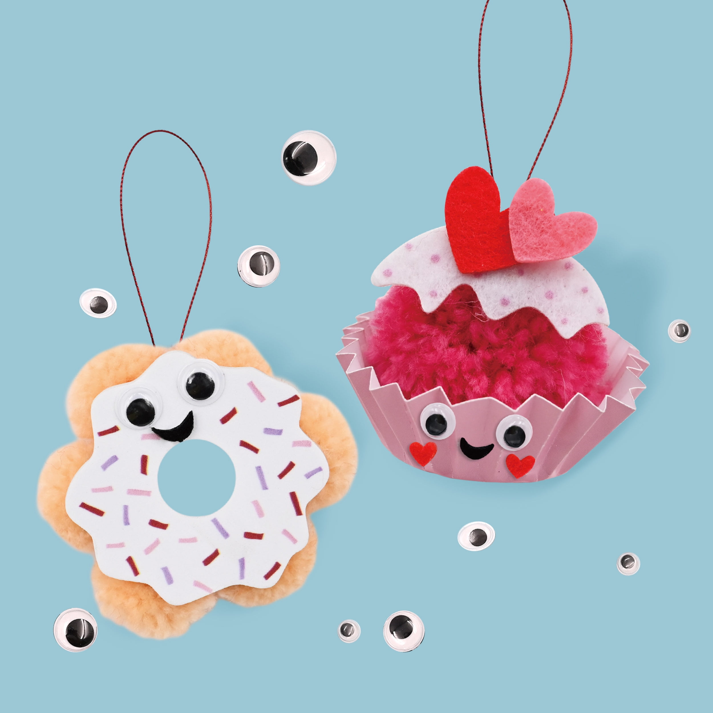 Hello Hobby Wiggle Eyes Case, Plastic, Round Shape, Assorted Sizes, Multicolor, 600 Pieces