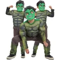 thumbnail image 2 of Disfraz de Hulk musculoso de anime para niños, disfraz de superhéroe para fiesta de cumpleaños, estilo 3D, capa a juego, 2 of 5