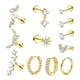 thumbnail image 4 of Set de 12 aretes casuales tipo botón para graduación, boda o aniversario. Oro, 4 of 9