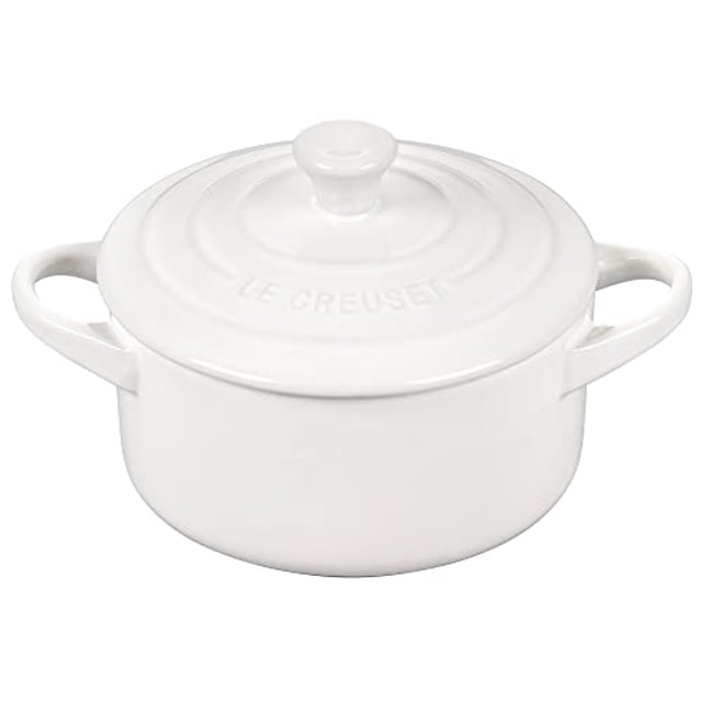 Le Creuset Gres Mini Cocotte Redondo, 14 oz, Blanco Le Creuset Le Creuset