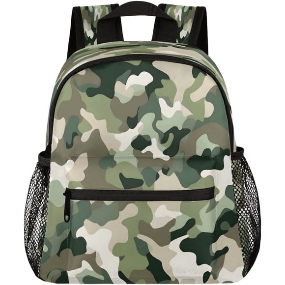 12inch Backpack Camo Pattern Mini Whistle Preschool Daypack Travel Bookbag for Backpacks