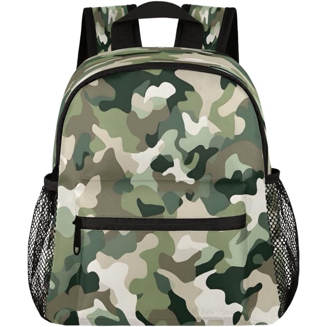 12inch Backpack Camo Pattern Mini Whistle Preschool Daypack Travel Bookbag for Backpacks