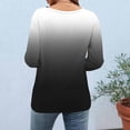 thumbnail image 5 of Uootdi Womens Tees Crew Neck Long Sleeve Gray Black Gradient Ombre Solid Pullover Tee for Women Loose Fit Neutral Basic Layer Womens Tops, 5 of 7